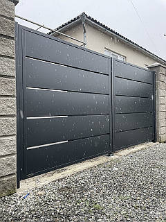 Ворота розпашні металеві автоматичні / Ворота в приватний будинокТип Горизонт Box