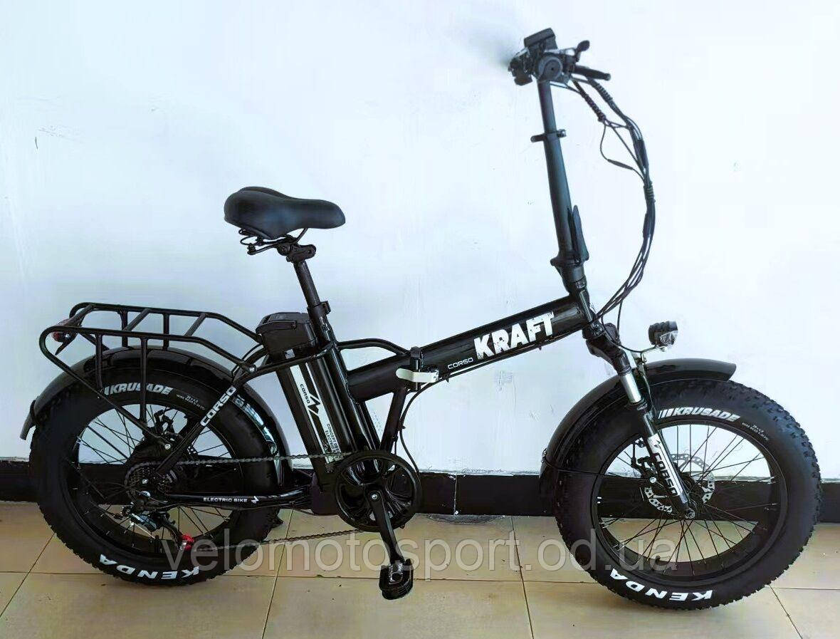 Електровелосипед Corso «Kraft» 20" дюймів KR-93623 (1) рама сталева, двигун 500W, акум. 48V13Ah, Shimano 7 шви
