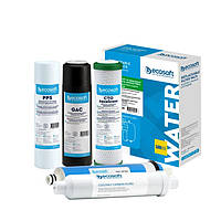 Комплект картриджів Ecosoft з функцією економії води з постфільтром та мембраною 50GPD для зворотного осмосу (CHV3ECOAGR)