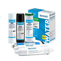 Комплект картриджів Ecosoft з функцією економії води з постфільтром, мінералізатором та мембраною 50GPD для осмосу (CHV3ECO)