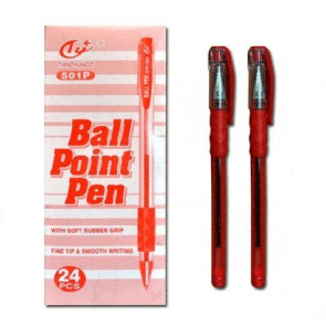 Ручки  масляні 501-p червоний стержинь  упаковка 24 шт