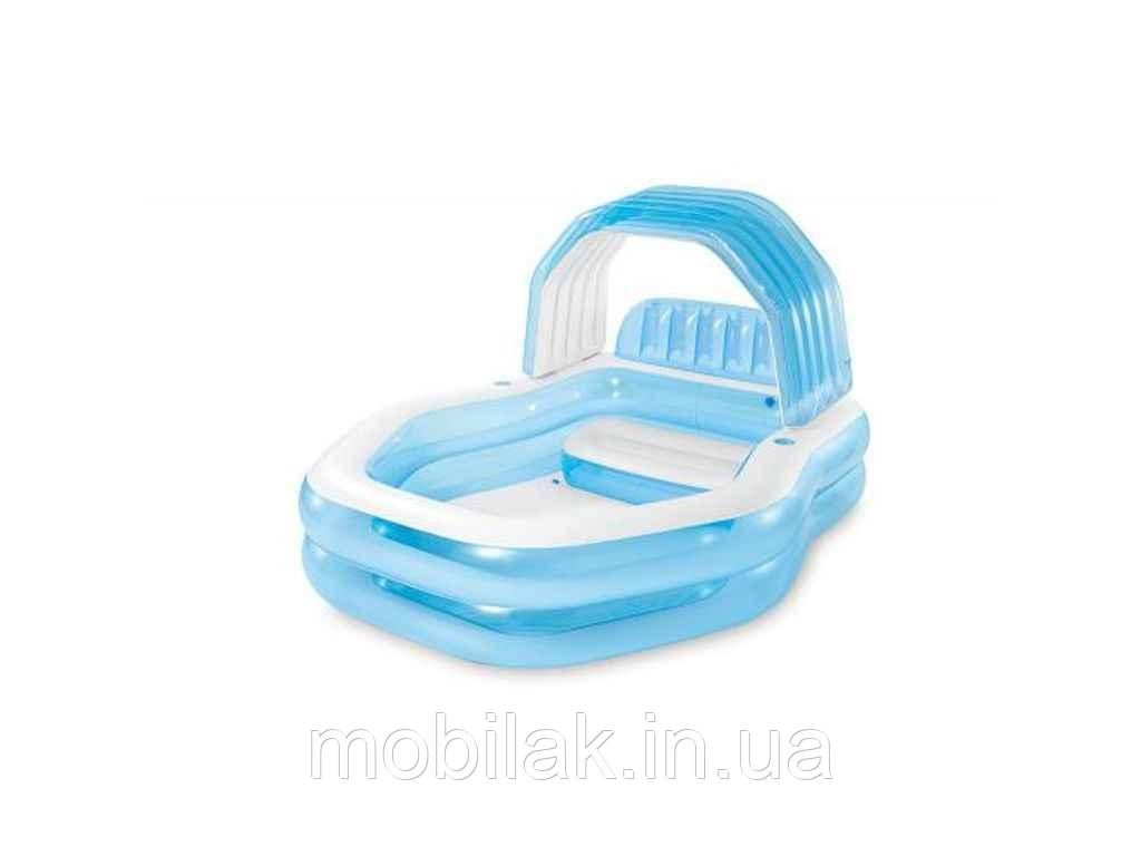 Басейн надувний дитячий 229-191-135см 530л навіс зємний 57186 ТМ INTEX