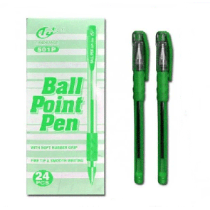 Ручки  масляні 501-p зелений стержинь  упаковка 24 шт