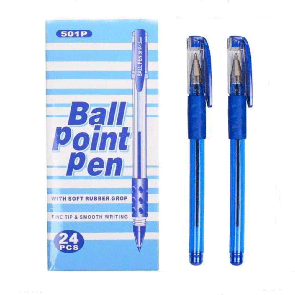 Ручки  масляні 501-p синій стержинь  упаковка 24 шт