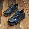 Чоловічі шкіряні кросівки (натуральна шкіра) чорні демісезонні для чоловіків на весну осінь, розміри 40-45, фото 3