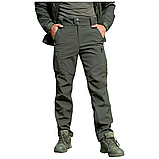 Брюки тактичні софтшел Soft Shell Military в кольорі олива, фото 2
