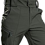 Брюки тактичні софтшел Soft Shell Military в кольорі олива, фото 5