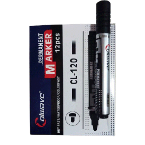 Маркери Перманентні CL-120  чорні упаковка 12  штук