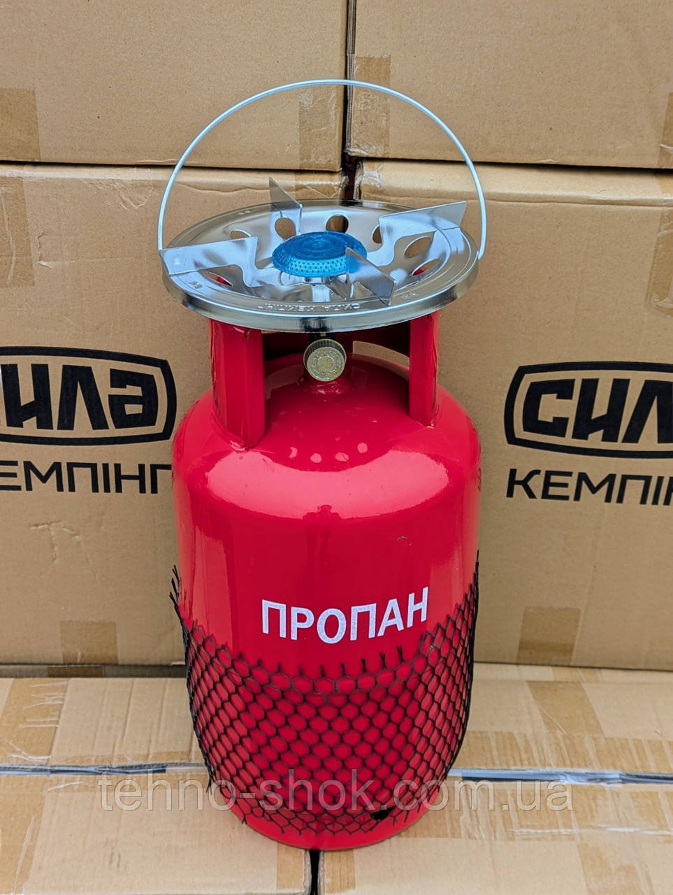 Комплект газовий кемпінговий балон Сила підсилена з пальником на 12л