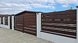 Ворота розпашні з металу автоматичні / Тип Різноламельне Ранчо, фото 2