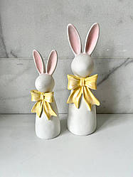 Кролик з бантом 25 см кераміка Dragimex жовтий