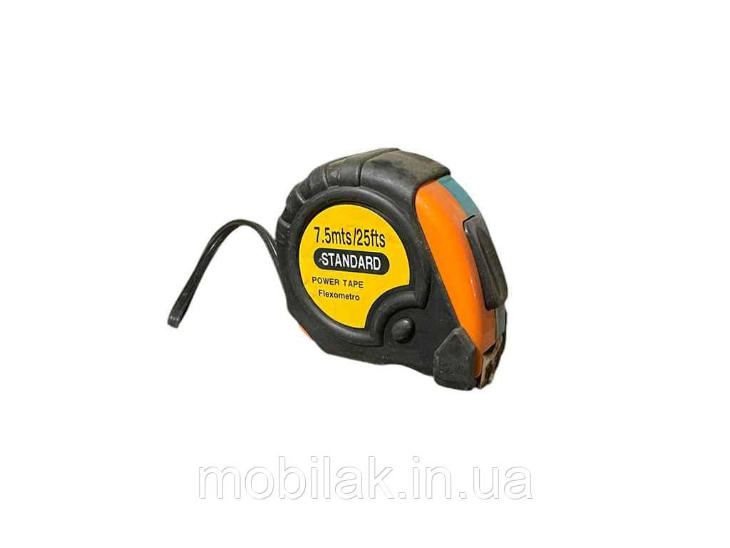 Рулетка пластикова з фіксатором 7,5м POWER TAPE ТМ OPV