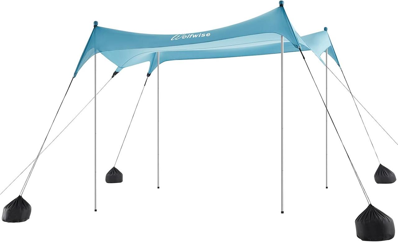 Пляжний намет WolfWise UPF50+ з піщаним якорем 2,3x2,3 м