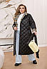 Р-ри 46-68 Демісезонне стьобане пальто з поясом Гусяча Лапка, фото 6