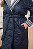Р-ри 46-68 Демісезонне стьобане пальто з поясом Гусяча Лапка, фото 5