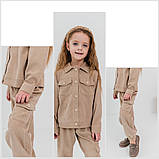 Дитячий вельветовий костюм для дівчинки Каміла шоколад, розміри 92-116, фото 5