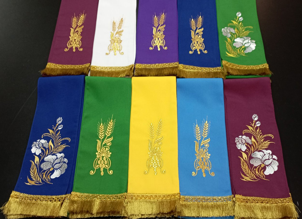 Закладка для Євангелія з вишивкою (габардин різних кольорів)