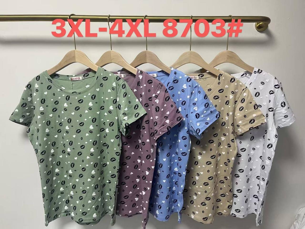Жіноча футболка квіти два розміри 3XL-4XL 12 шт (мікс)