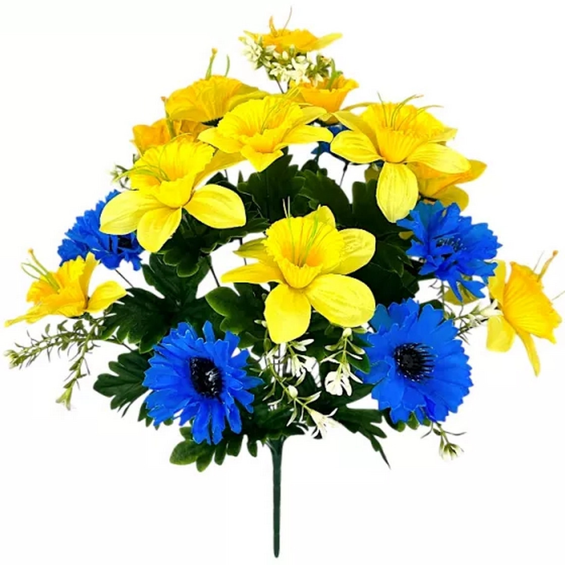 Штучні квіти букет із волошки та нарциси Україна, 52 см (10 шт. в уп.), фото 1