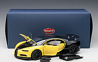 Колекційна модель авто Bugatti Chiron year 2017 yellow / black 1:18 AUTOart