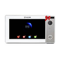 Видеодомофон 7" BCOM BD-770FHD White + Видеопанель Tantos Triniti FHD