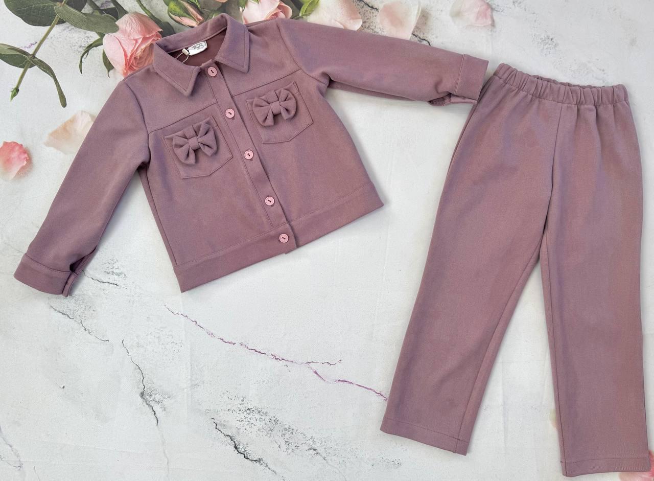 Костюм брючний для дівчинки замш Даринка, на зріст 92-116р.