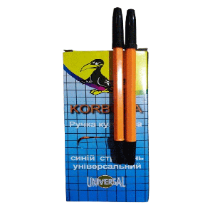 Ручки кулькові  "корвина" чорний стержень упаковка 50 шт