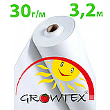 Агроволокно Growtex 30г/кв.м агротканина захисна для укриття рослин 3.2х100 м Білий, фото 2