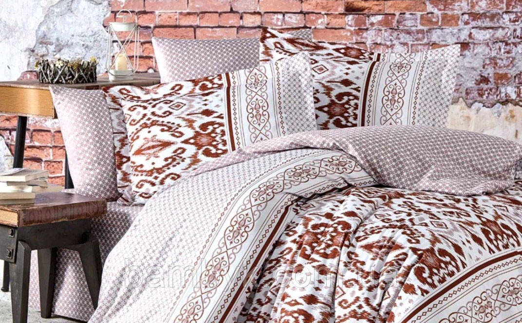 Постільна білизна Belizza "Kirlow Kiremit" сатин DeLux преміум євро-розміру бавовняна Туреччина
