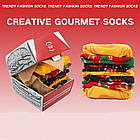 Подарунковий набір шкарпеток "Гамбургер" 3 пари. Подарунковий бокс із тематичними шкарпетками "Гамбургер", фото 2