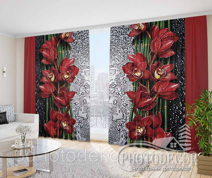 3D Фото Штори "Крапля краси. Червоний" - Будь-який розмір. Читаємо опис!