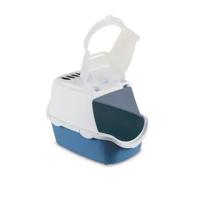 Туалет закритий Stefanplast (Стефанпласт) Cathy Easy Clean для котів з фільтром 56х40х40 см блакитний