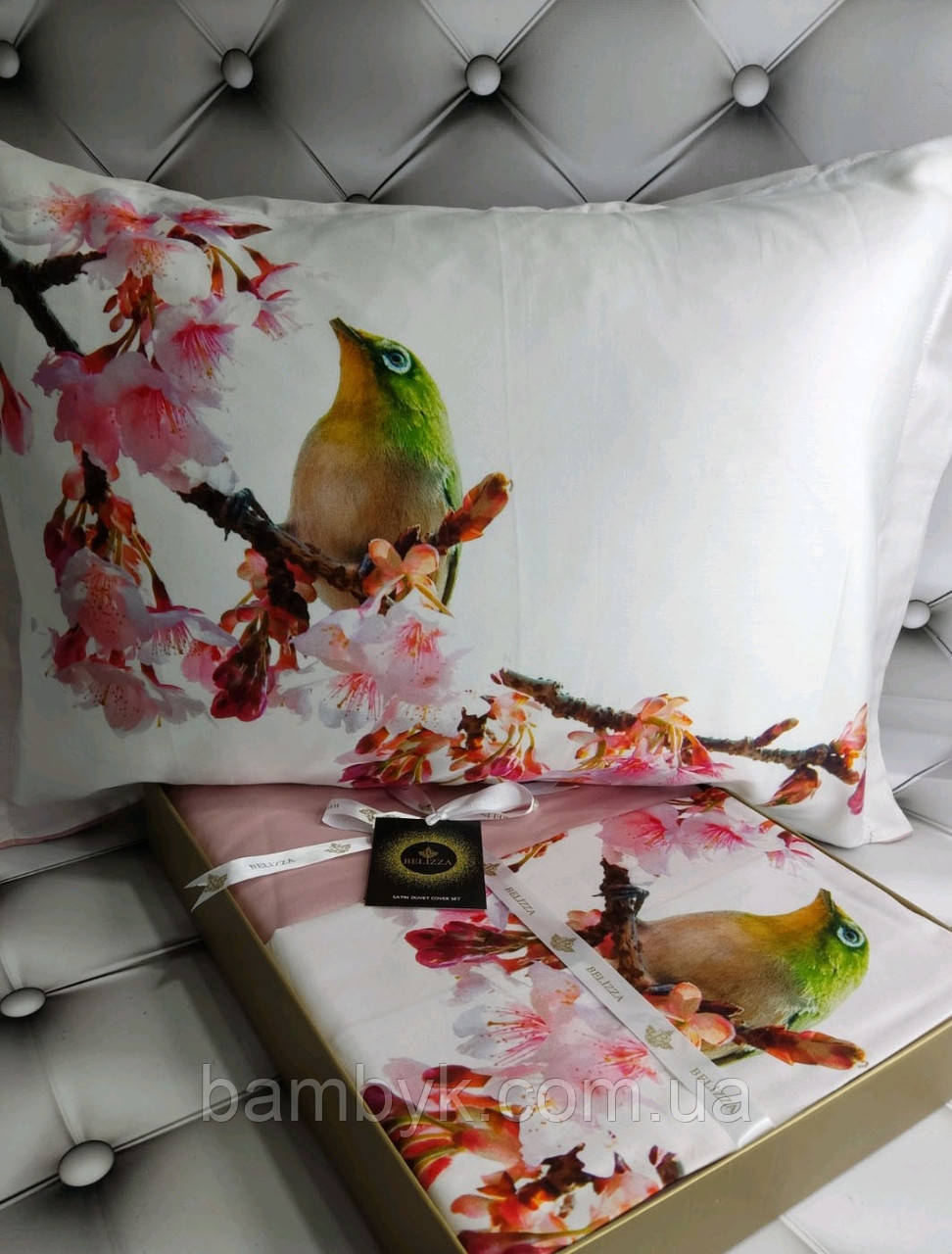 Постільна білизна Belizza "Bahar" сатин Dijital 3D преміум євро-розміру бавовняна Туреччина