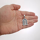 Велика срібна іконка Богородиця. Православна ладанка Покров Пресвятої Богородиці із срібла 925, фото 3