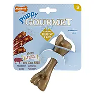 Жувальна іграшка кістка для цуценят Nylabone Gourmet Puppy Femur Bacon Нілабон гурме паппі смак бекону (85336), фото 2