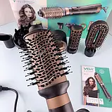 Фен стайлер VGR V-491 6 в 1 для укладання волосся 1000 Вт + 6 насадок Фен-щітка для завивання волосся професійний, фото 2