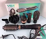 Фен стайлер VGR V-491 6 в 1 для укладання волосся 1000 Вт + 6 насадок Фен-щітка для завивання волосся професійний, фото 4