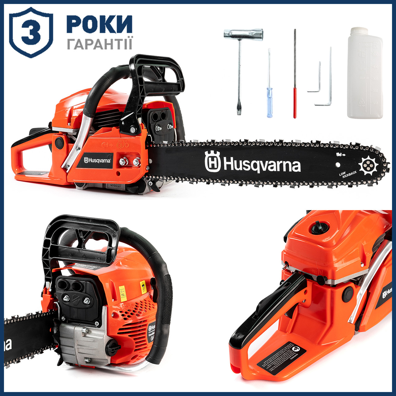 Бензинова ланцюгова пила Husqvarna 440XP ( 5,3 кВт із шиною 45 см) Потужна бензопила Хускварна для дров bs