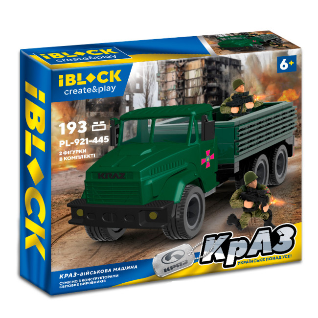 Конструктор IBLOCK PL-921-445 Армія КрАЗ військова машина 193 деталі
