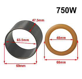 Циліндр і кільце на безмасляний компресор h - 47,5 мм.