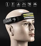 Налобний ліхтар T087-3 із режимом сенсора та червоним світлом, фото 3