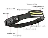 Налобний ліхтар T087-3 із режимом сенсора та червоним світлом, фото 4