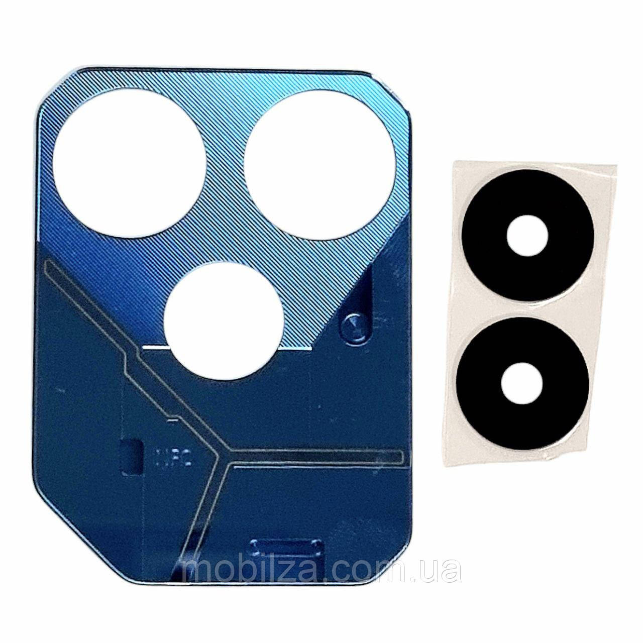 Скло камери для Tecno Pova 6 (з рамкою) Blue, фото 1