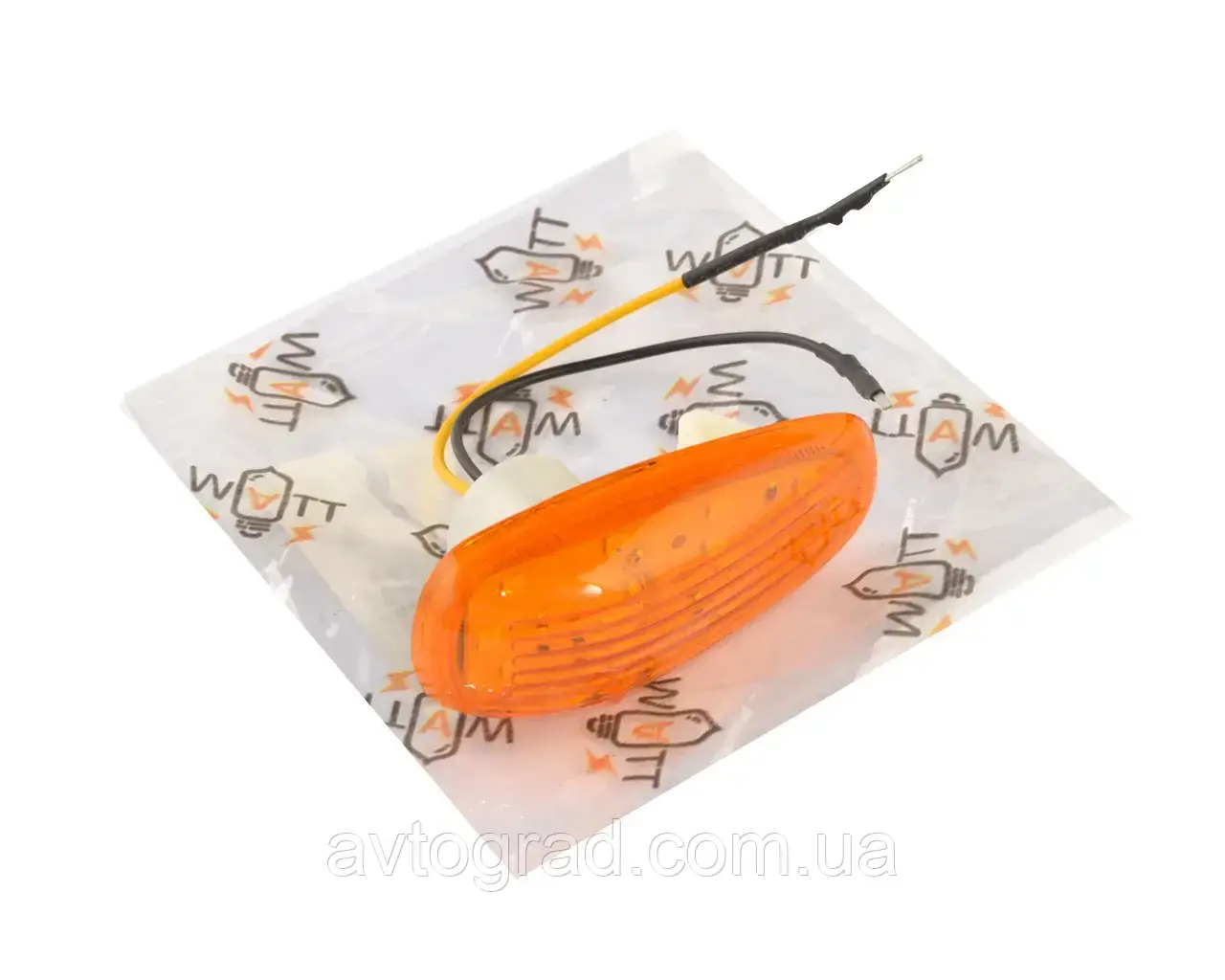 Повторювач повороту бічний ВАЗ 1117-19, 2170-72, 2190, 2123, жовтогарячий LED (дві штуки), фото 1