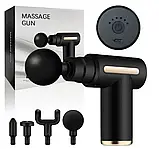 Портативний акумуляторний масажер для тіла + 4 насадки, ручний масажер, фото 5