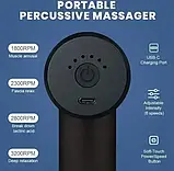 Портативний акумуляторний масажер для тіла + 4 насадки, ручний масажер, фото 4