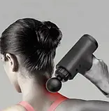 Портативний акумуляторний масажер для тіла + 4 насадки, ручний масажер, фото 6