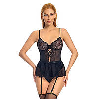 Полупрозрачное женское кружевное боди marchese на тонких регулируемых бретельках, Сексуальное откровенное