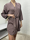 Ніжний шовковий халат - кімоно на запах, фото 3