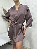 Ніжний шовковий халат - кімоно на запах, фото 4
